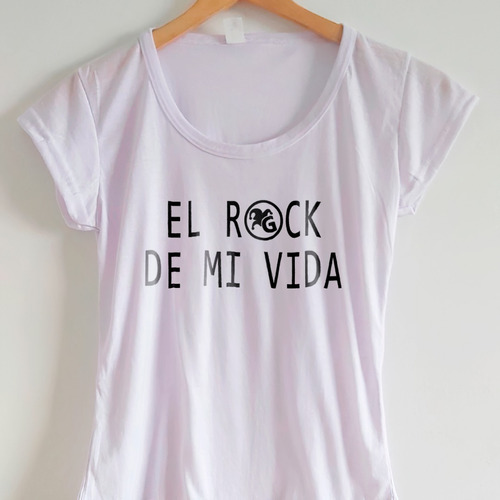 Remera Dama Guasones - El Rock De Mi Vida - Blanca