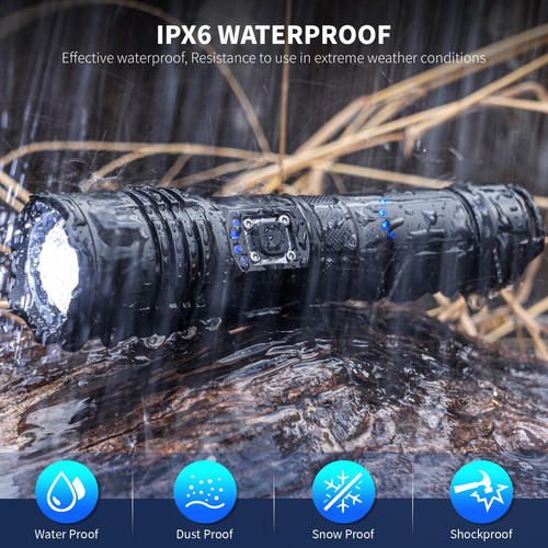 Linterna Recargable Led 990000 Lúmenes Impermeable Ipx6