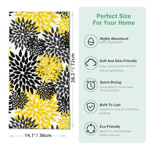 Paquete De 2 Toallas De Baño Decorativas Absorbentes