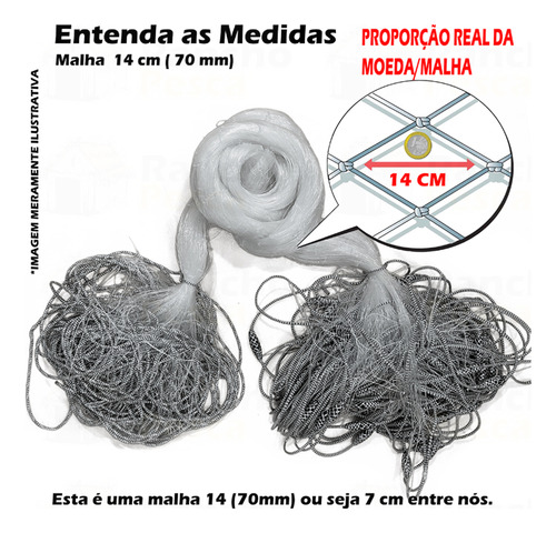 Redinha Pronta 30mt Fio Malha 14cm (70mm) Fio 30 Alt. 2,24m