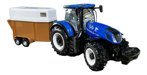 Miniatura Máquina Trator New Holland T7.315 + Reboque 1:32