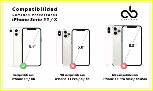CELLBOX Pack de 3 Láminas Micas de Vidrio Templado 9H para iPhone 11 Pro Max