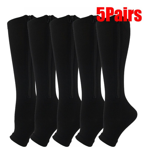 5 Pares De Calcetines De Compresión Unisex Con Cremallera Ab