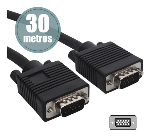 Cabo Vga Blindado 15 Pinos Macho 30,00 Metros