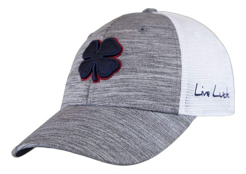 Gorra Black Clover Premium Flex, Gris Y Blanco L - Xl Trébol