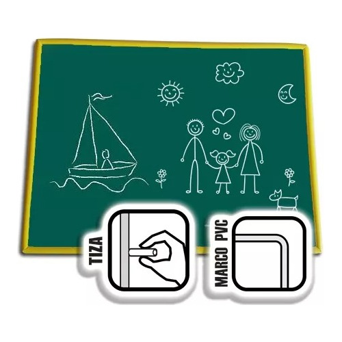 Imagen 2 de 4 de Pizarra Verde Para Tiza 60 X 40 Cm Pizarron Playking