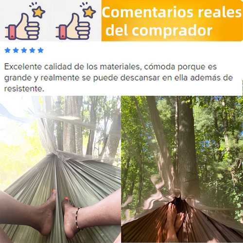 Hamaca de Camping Yuhuangcheng Dcm2487 Portátil con Red Hamaca Camping con Mosquitera Fabricada de Tela Nailon con Correas para Arboles Excelente para Acampar Al Aire Libre en Jardines Y Viajes