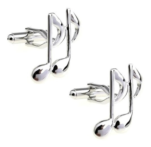 Mancuernillas Thot Ra Nota Musical Corchea Musico G-718 Color Plateado