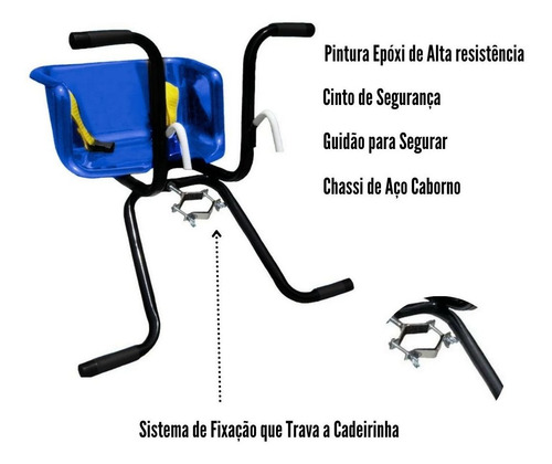 Imagem 3 de 5 de Cadeirinha Infantil Para Carregar Crianças Bike Dianteira