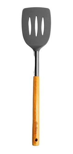 Espatula Calada 35 Hudson Mango Madera Utensilio Cocina