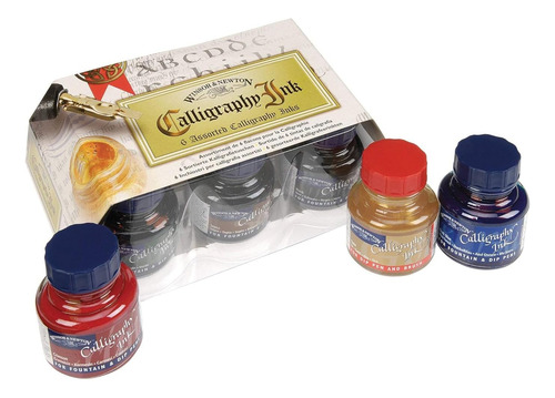 Winsor Y Newton Calligraphy Set De Tintas De 6 Tarros, 30 Ml