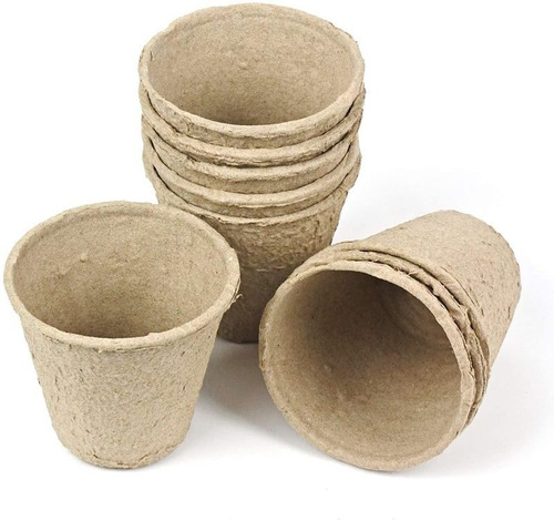 100 Macetas Cartón Biodegradables Ecológica 8cm