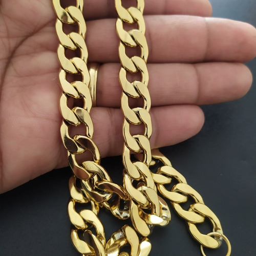 Imagem 3 de 10 de Corrente Masculina Dourada 70 Cm Garantia E Nota Fiscal