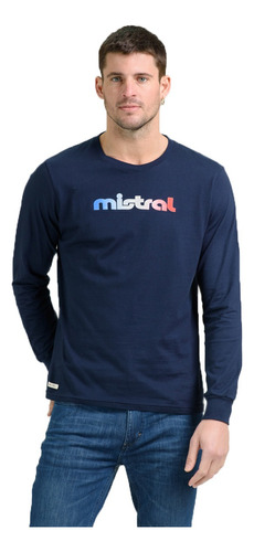 Remera Estampada Manga Larga Algodón Hombre Mistral 15033-4