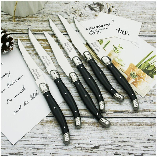 Juego De Cuchillos Profesionales, Mxlbk-009, 12 Pzas, 23 Cm, Color Negro