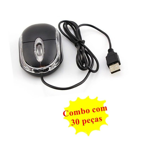 Kit 30 Mouse Usb Notebook Windows Exbom Pc Revenda Lojista