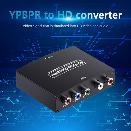 Conversor De Áudio E Vídeo Ypbpr R/l Para Hdmi Para Dvd Hdtv