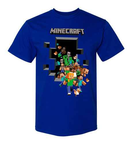 Remera Camiseta Algodon Minecraft En Varios Colores