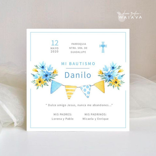 Imagen 2 de 9 de Estampas Tarjetas Bautismo De Nenes X 2u