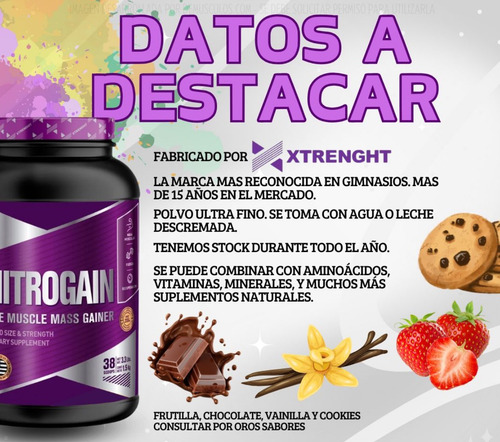 Suplemento Ganador De Peso+masa Muscular Nitrogain Explosive Cookies And Cream