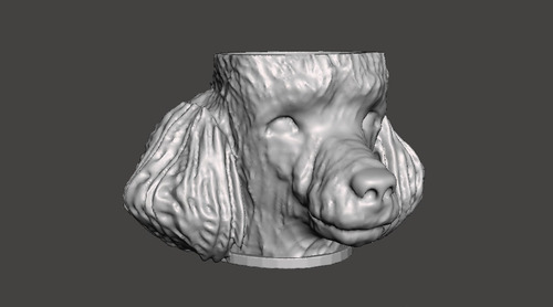 Maceta Perro Caniche Cabeza Archivo Stl Impresion 3d 