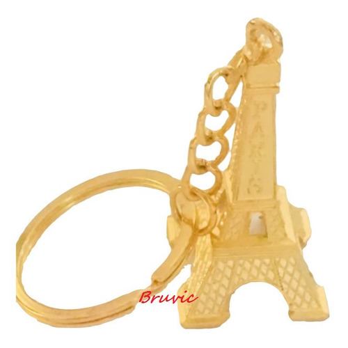 Padrisimo Llavero Torre Eiffel Dorado Grabado Paris 20 Pcs