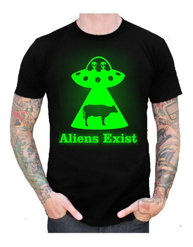 Remera Brilla En La Oscuridad Alien Ufo Ovni - Series/comic