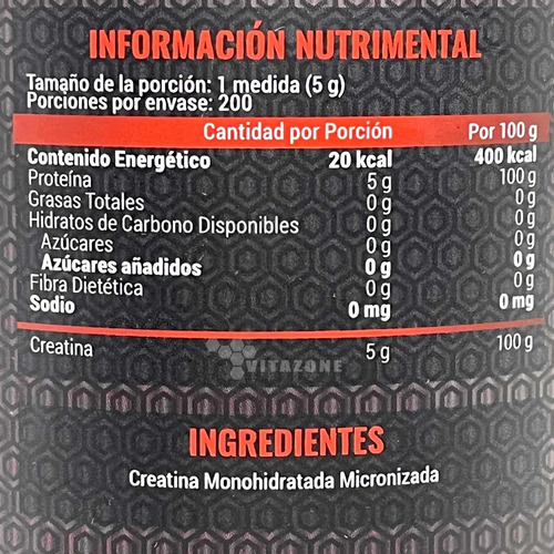 Imagen 2 de 5 de Creatina 1 Kg 200 Servicios Micronizada Advance Nut
