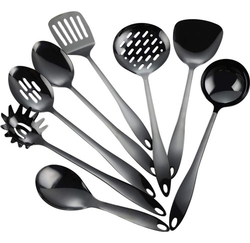 Juego De Utensilios De Cocina Acero Inoxidable 8 Piezas Negr