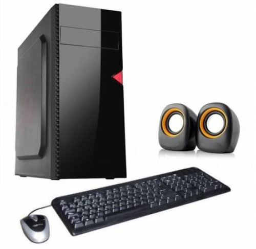 Gabinete Combo Con Fuente, Teclado, Mouse Y Parlantes