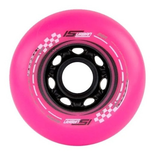 Imagem 2 de 5 de Kit Rodas Pro P/ Patins Roller Is Urban 76mm/86a 04uni Rosa