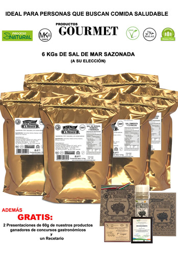 Sal De Mar Sazonada Gourmet 6k (especias Kosher)