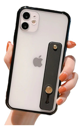 Funda Case Para iPhone Modelos Mate Opaco Con Correa Soporte