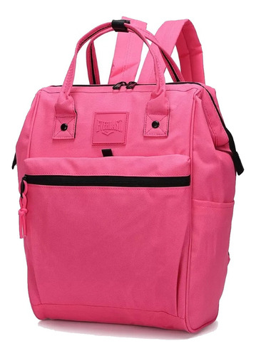 Mochila Cartera Everlast Abertura Boca De Pez Mujer Urbana Color Fucsia Diseño De La Tela Liso