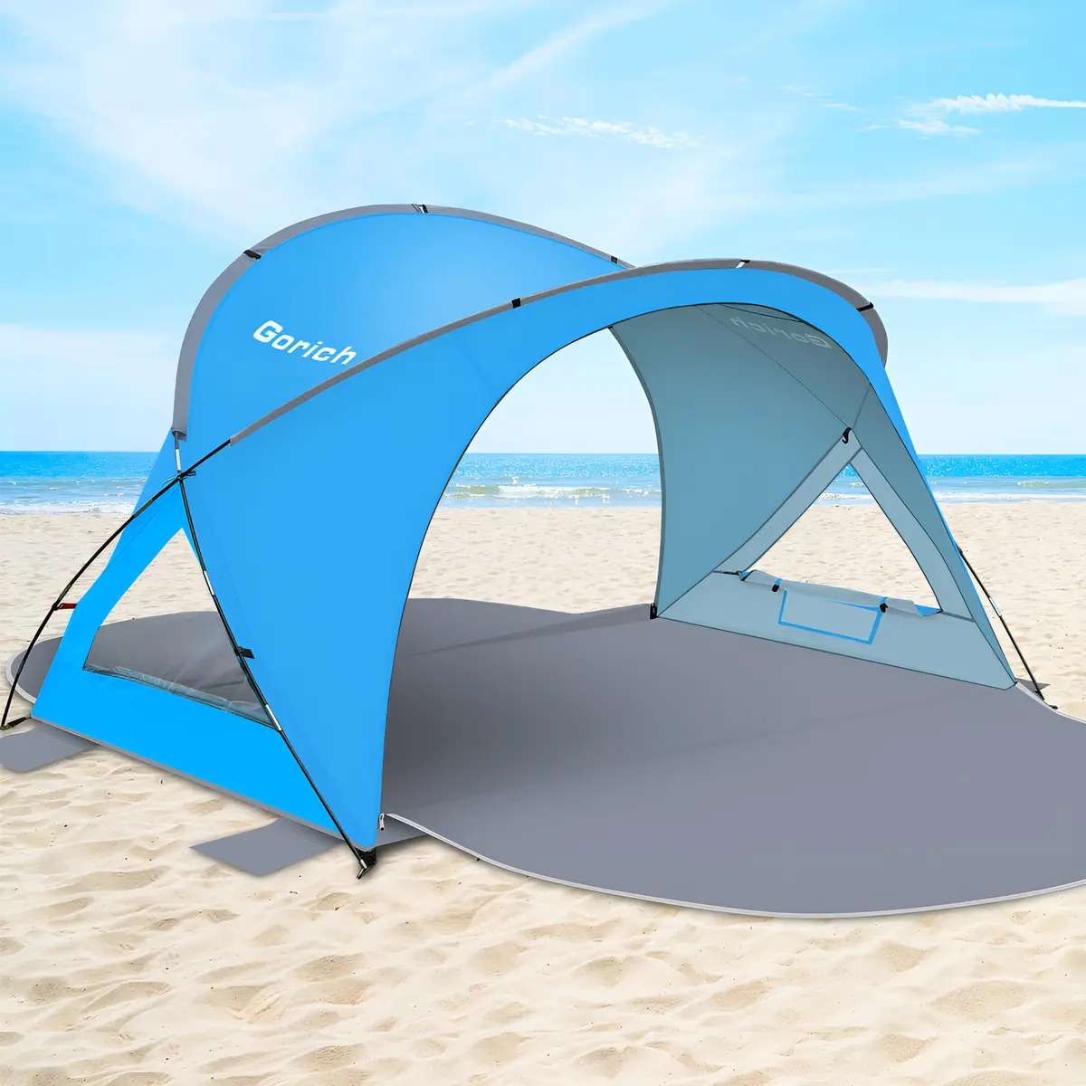 Carpa Playera Gorich Azul Claro 3 Personas Protección UV UPF50 Portátil