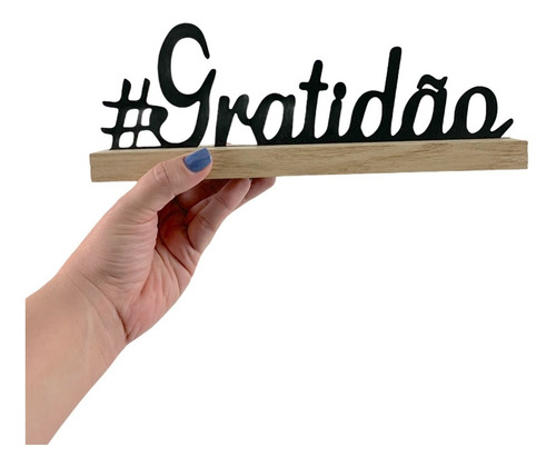 Imagem 7 de 8 de Enfeite De Mesa Palavra Gratidão Decorativa Letreiro Estante