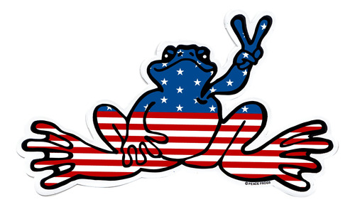 Peace Frogs American Frog Sticker Multicolor