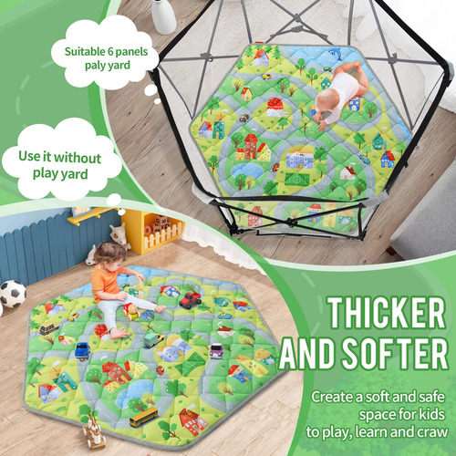Tapete Hexagonal Suave Para Corralito De Juego Lavable