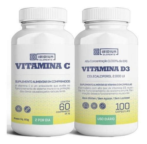 Vitamina C 1.000mg  + Vitamina D3 2.000ui - Iridium Elements
