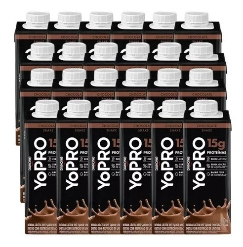 Kit Yopro Chocolate 15g Zero Lactose 250ml - 24 Unidades