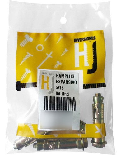 Ramplug Expansivo 5/16 Metálico Bolsa 4 Unidades Anclaje