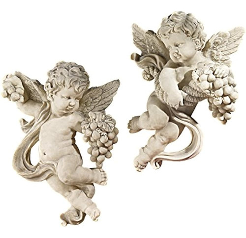 Diseño Toscano Cherub Cosecha Esculturas De Pared A Todo Col