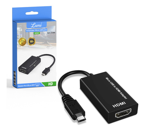 Cabo Adaptador V8 Micro Usb Para Hdmi Mhl Lumi