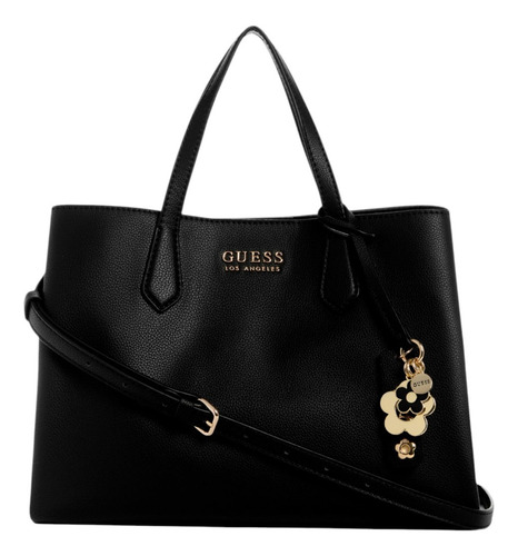 Bolsa Guess Factory Pg978707-bla Acabado de los herrajes Níquel Color Negro Correa de hombro Negro Diseño de la tela Lisa