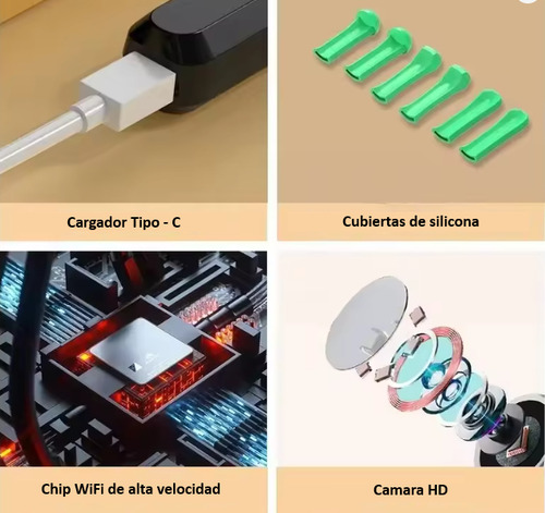 Otoscopio Con Cámara Wifi Para Limpieza + Limpiador De Oidos