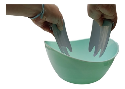 Ensaladera Con Manitos  Plástico Recipiente Bowl - 