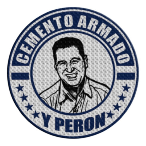 Parche Termoadhesivo Peron Y Cemento Armado Azul