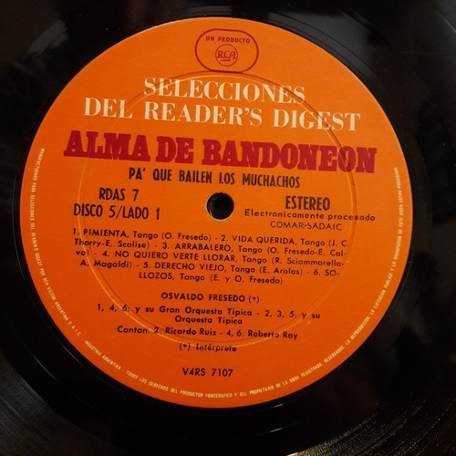 Sin Tapa Disco Alma De Bandoneon 5 Fresedo Di Sarli T0