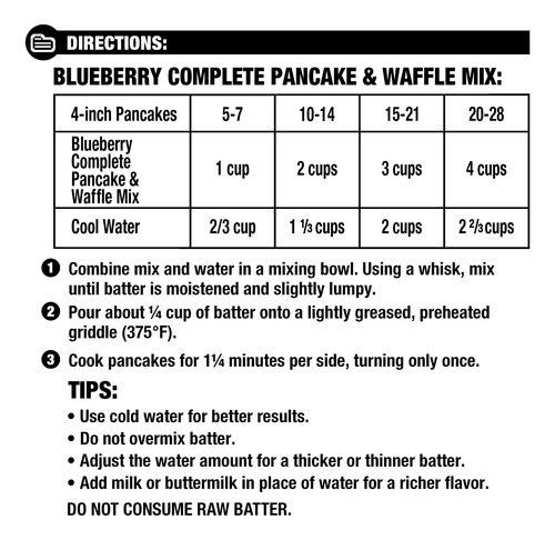 Mezcla Para Pancakes Y Waffles Blueberry 793g | Great Value
