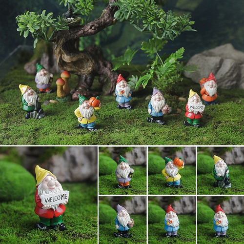 2 Minifiguras De Gnomos Multicolores